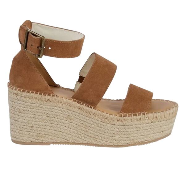 Soludos Palma Caramel Suede Platform Espadrilles with ankle strap, Size 10 - Picture 2 of 6
